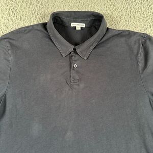 James Perse Knit Polo Men's L 3 Black Supima Cotton Short Sleeve Made In‎ USA